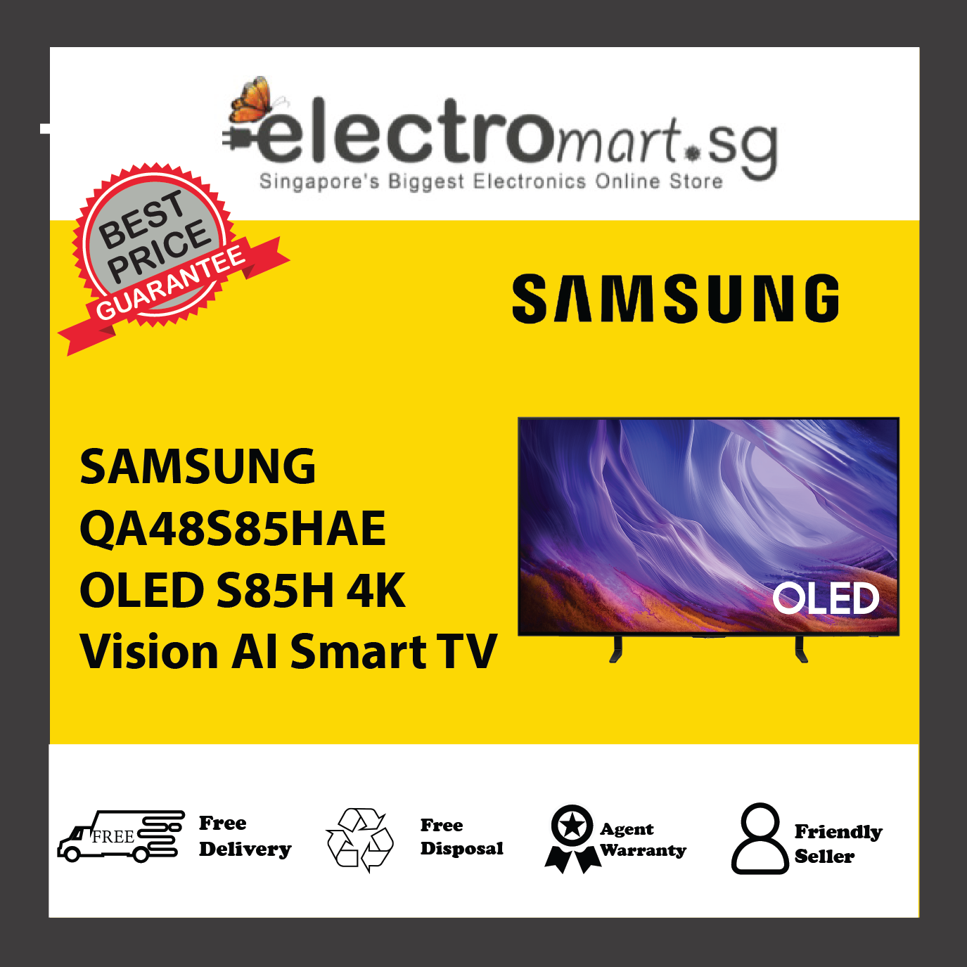 SAMSUNG QA48S85HAE OLED S85H 4K Vision AI Smart TV 48inch