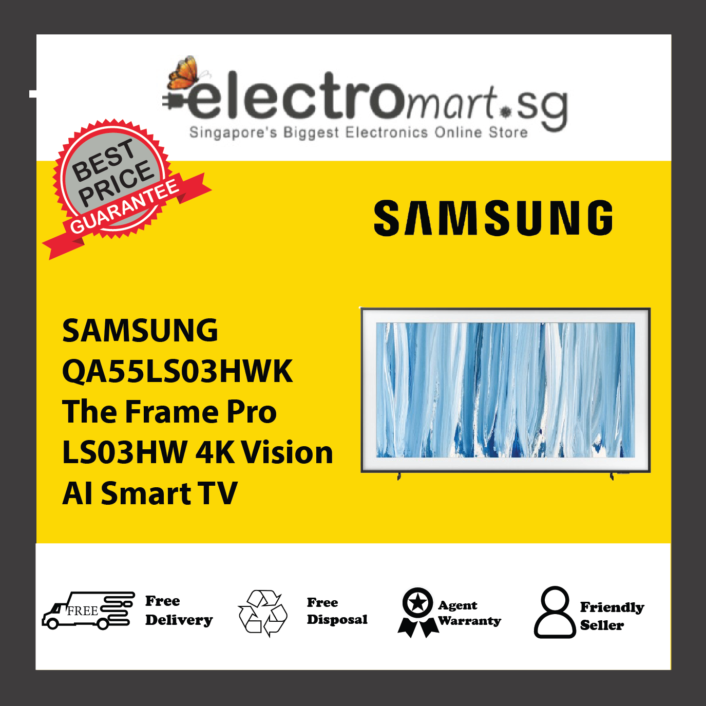 SAMSUNG QA55LS03HWK The Frame Pro LS03HW 4K Vision AI Smart TV 55inch