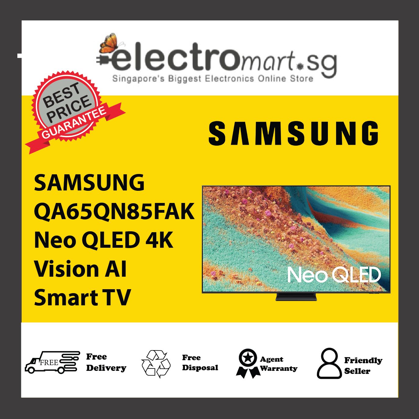 SAMSUNG QA65QN85FAK Neo QLED QN85F 4K Samsung Vision AI Smart TV 65inch