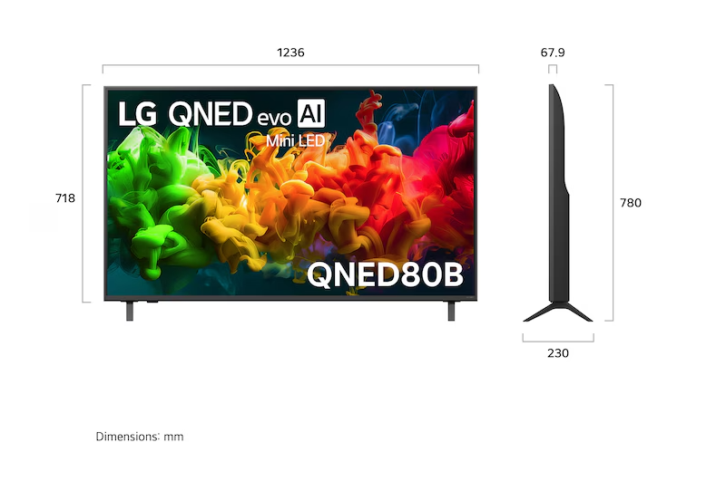 LG 55QNED80BSA QNED evo AI QNED80 Mini LED 4K Smart TV 55inch
