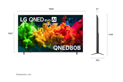 LG 85QNED80BSA QNED evo AI QNED80 Mini LED 4K Smart TV 85inch