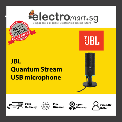 JBL Quantum Stream Dual pattern premium USB microphone for streaming, recording and gaming