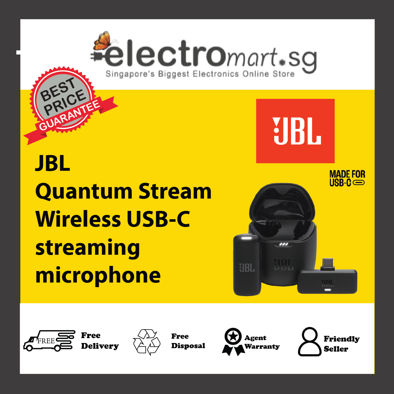 JBL Quantum Stream Wireless USB-C streaming microphone