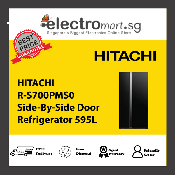 HITACHI R-S700PMS0 Side-By-Side Door Refrigerator 595L