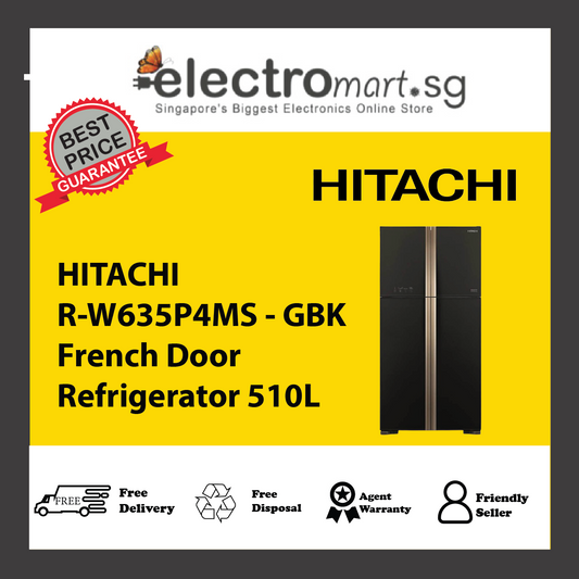 HITACHI R-W635P4MS - GBK French Door Refrigerator 509L