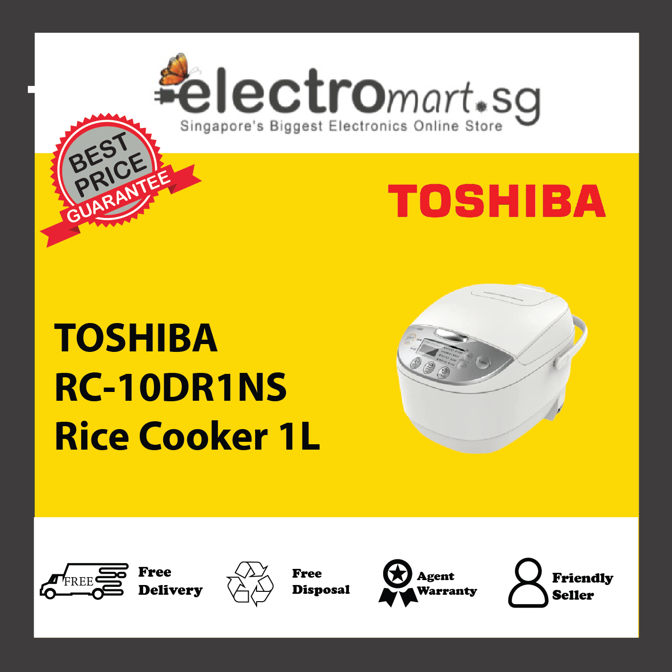 Toshiba RC-10DR1NS Digital Rice Cooker 1L