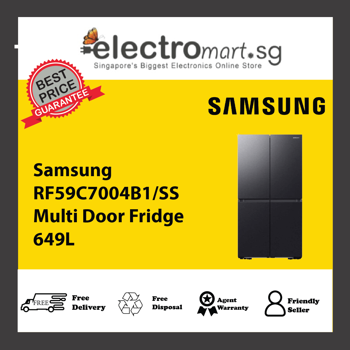 Samsung RF59C7004B1/SS Multi Door Fridge 649L