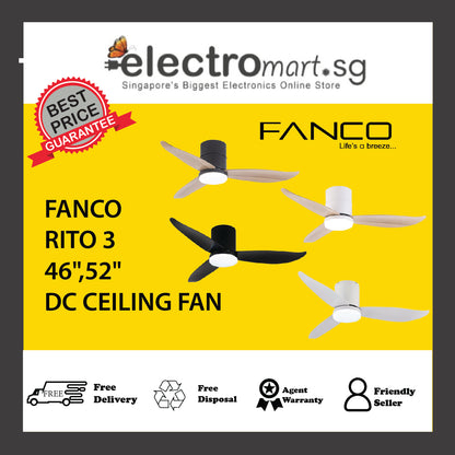 FANCO RITO 3 46",52" DC CEILING FAN