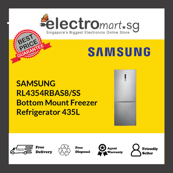 SAMSUNG RL4354RBAS8/SS Bottom Mount Freezer  Refrigerator 435L