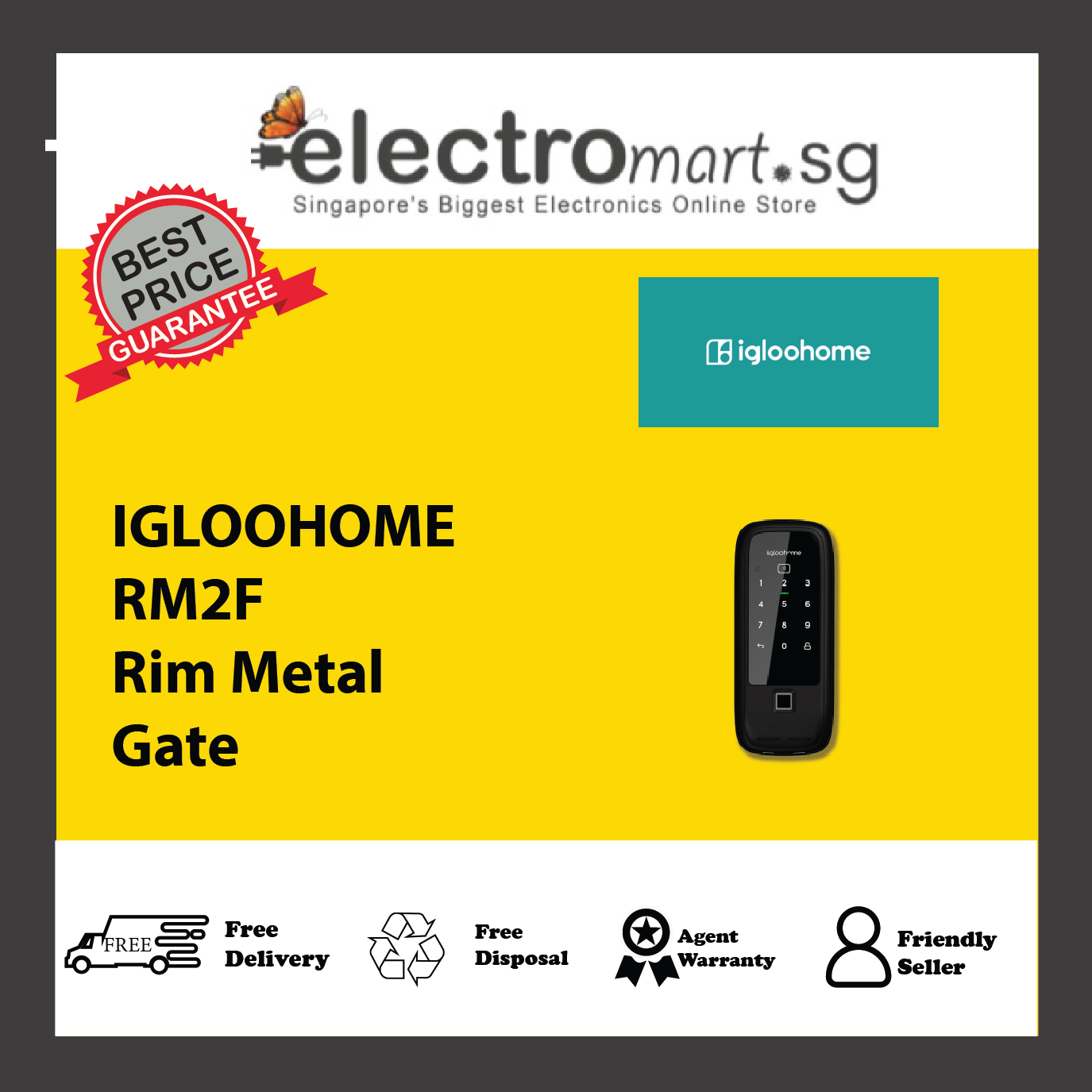 IGLOOHOME RM2F Rim Metal Gate