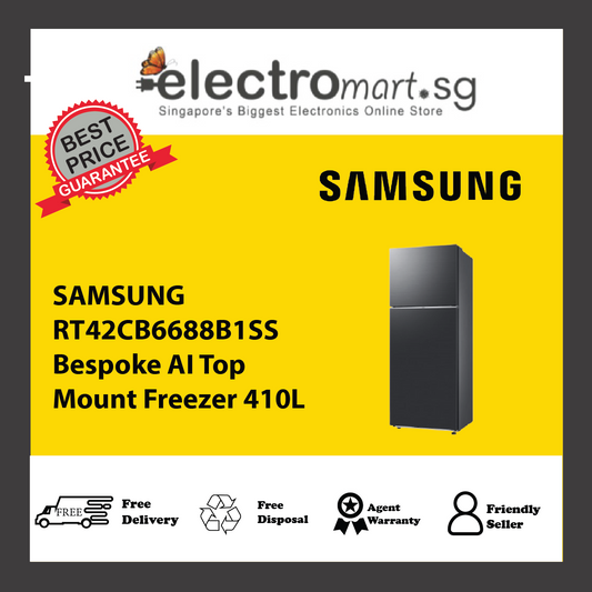 SAMSUNG RT42CB6688B1SS Bespoke AI Top Mount Freezer 410L