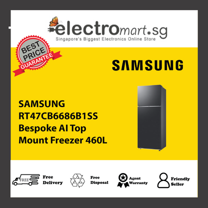 SAMSUNG RT47CB6686B1SS Bespoke AI Top Mount Freezer 460L