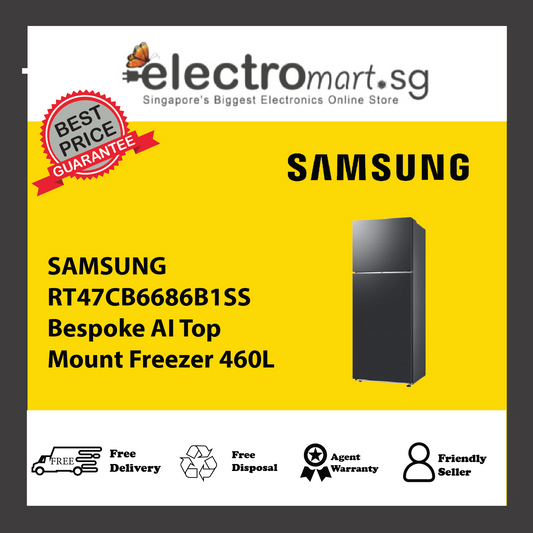 SAMSUNG RT47CB6686B1SS Bespoke AI Top Mount Freezer 460L