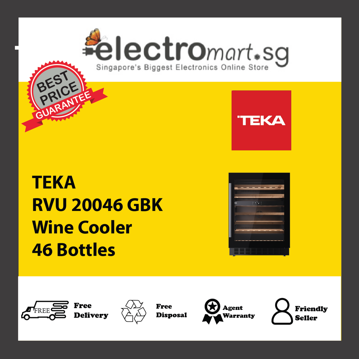 TEKA RVU 20046 GBK Wine Cooler 46 Bottles