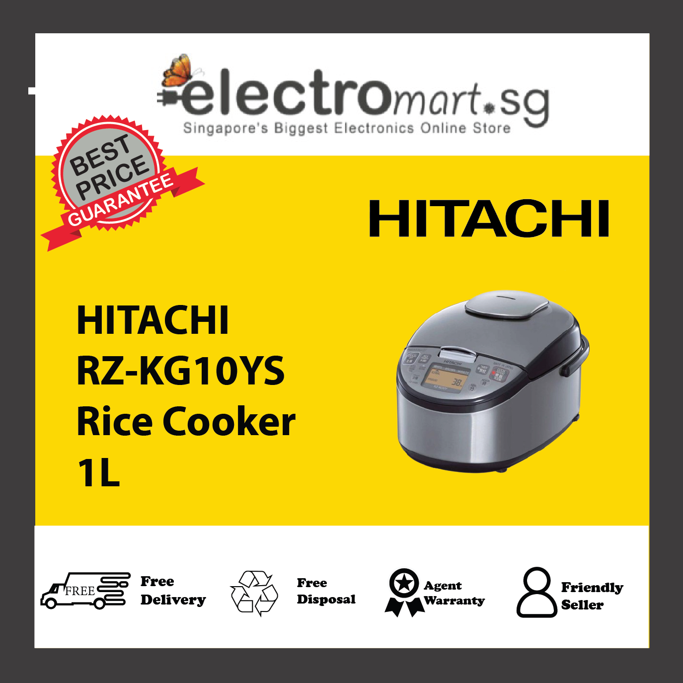 HITACHI RZ-KG10YS Rice Cooker 1L