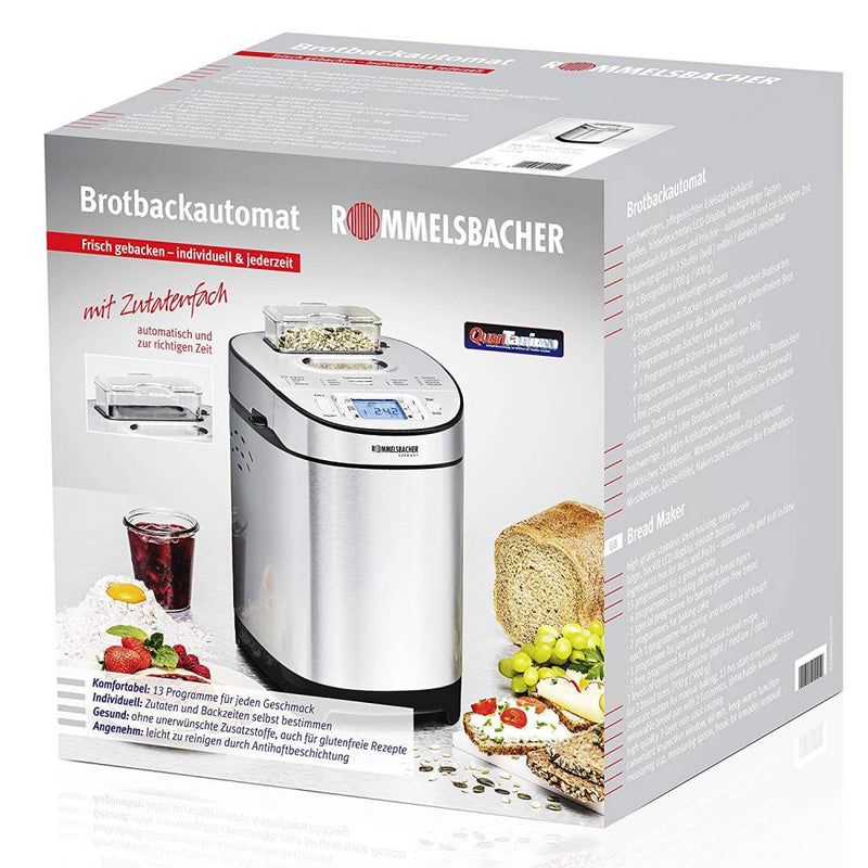 Home Home Appliances Bakers Corner Bread Maker Rommelsbacher BA 550 Bread Maker with Automatic Ingredient Dispenser 2 Year Warranty Previous product    Next product Rommelsbacher Rommelsbacher BA 550 Bread Maker with Automatic Ingredient Dispenser