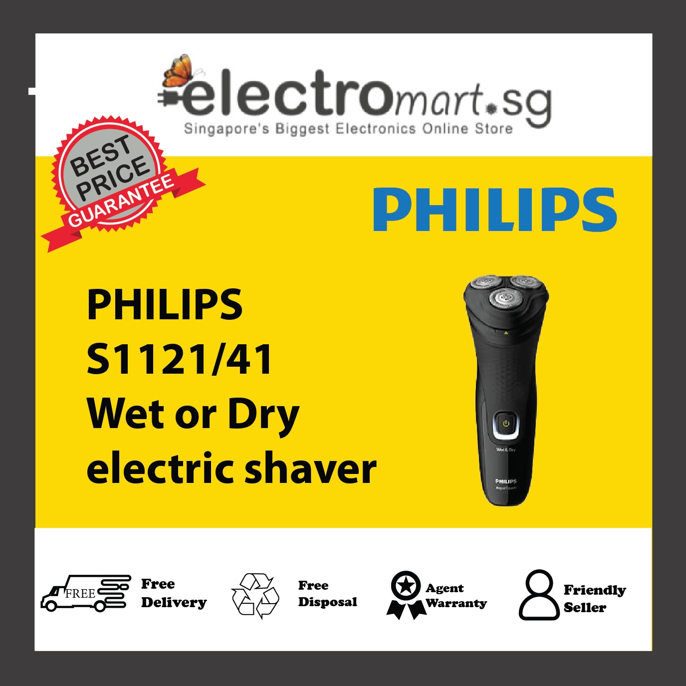 PHILIPS S1121/41  Wet or Dry  electric shaver