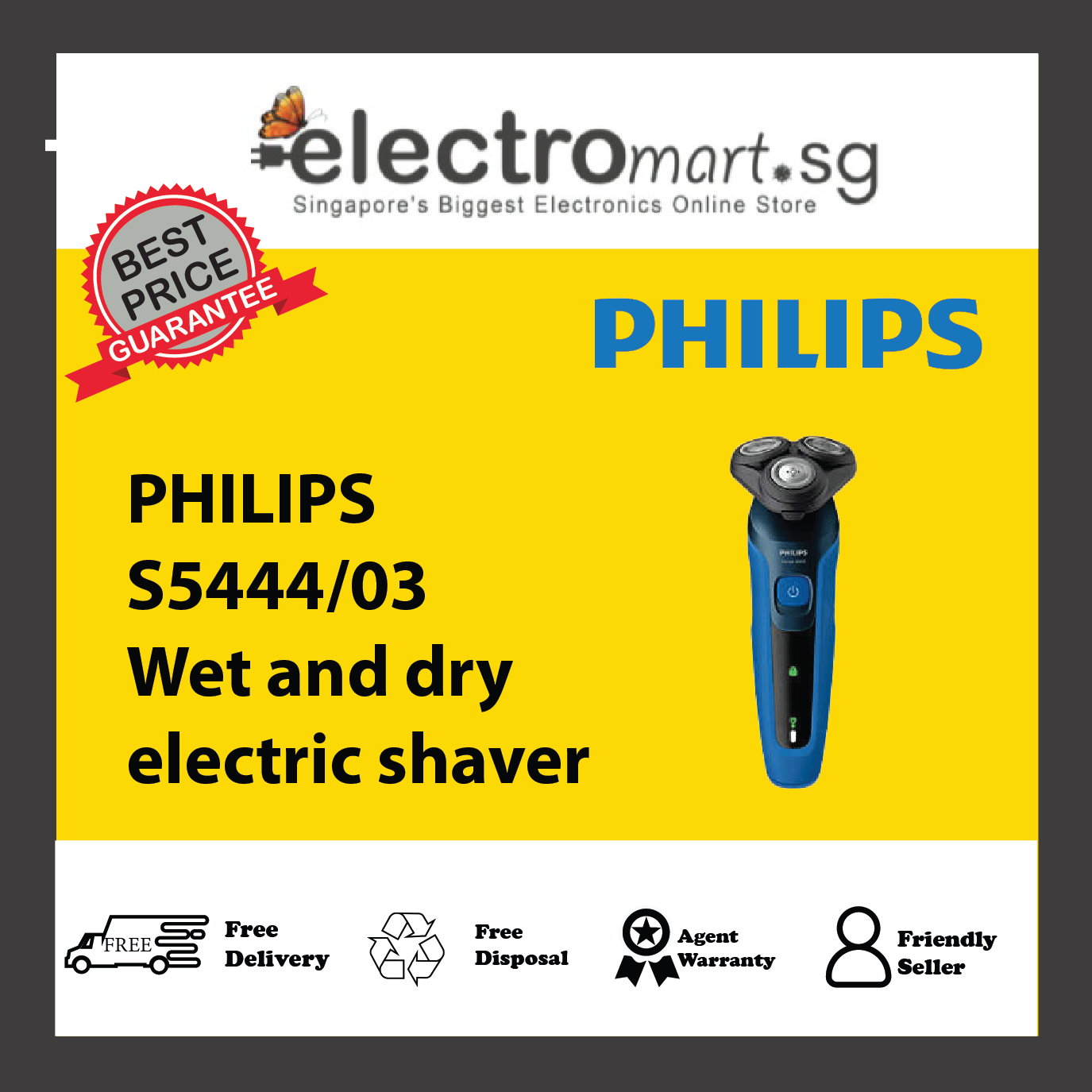 PHILIPS S5444/03 Wet and dry  electric shaver