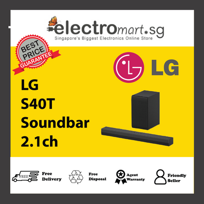LG S40T soundbar with Dolby Digital and DTS Digital Surround 2.1ch