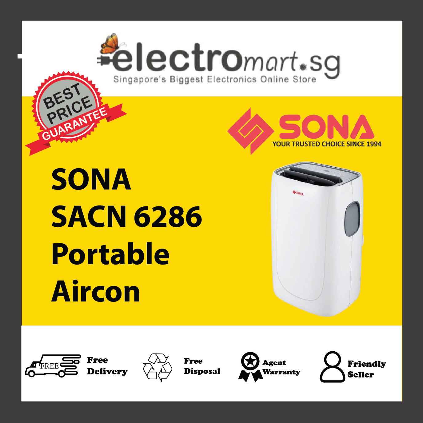 SONA SACN 6286 4-IN-1 PORTABLE  AIR CONDITIONER