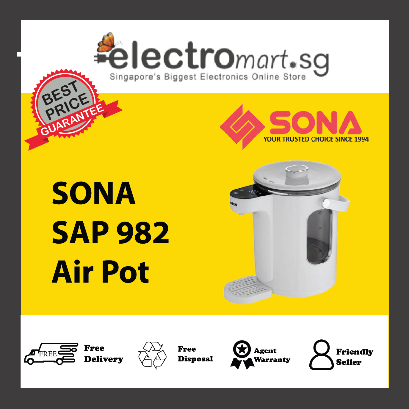 SONA SAP 982 Digital Water Dispenser 3L