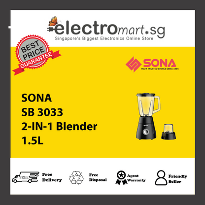 SONA SB 3033 2-IN-1 Blender 1.5L