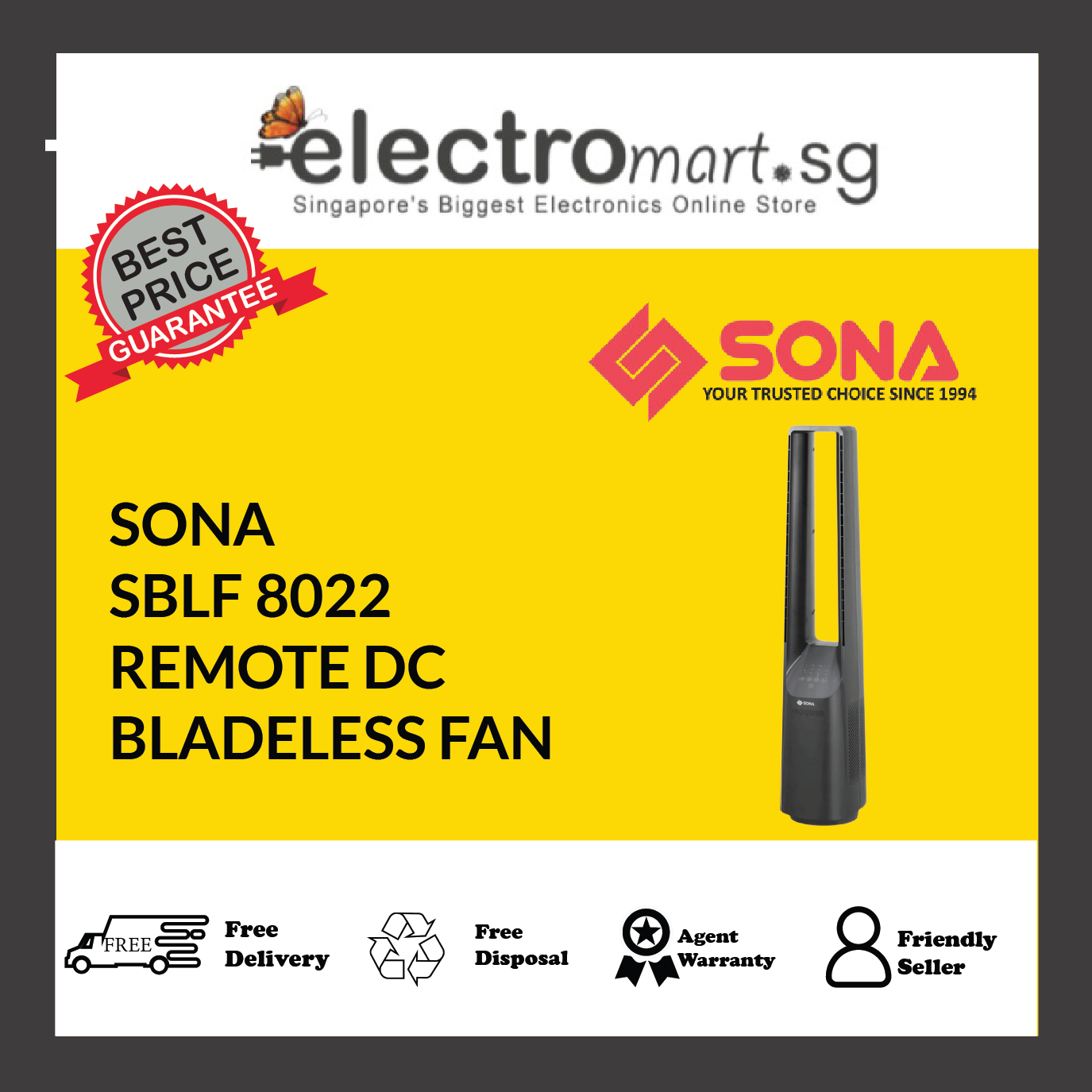 SONA SBLF 8022 DC Bladeless Fan