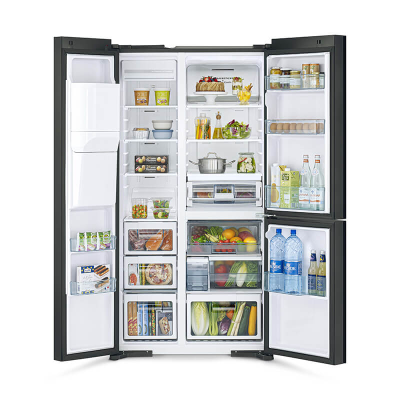 HITACHI R-MX700PMS0 Side-By-Side Door Refrigerator 569L