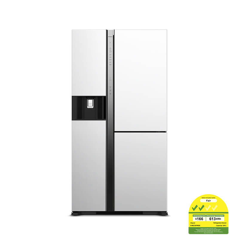 HITACHI R-MX700PMS0 Side-By-Side Door Refrigerator 569L