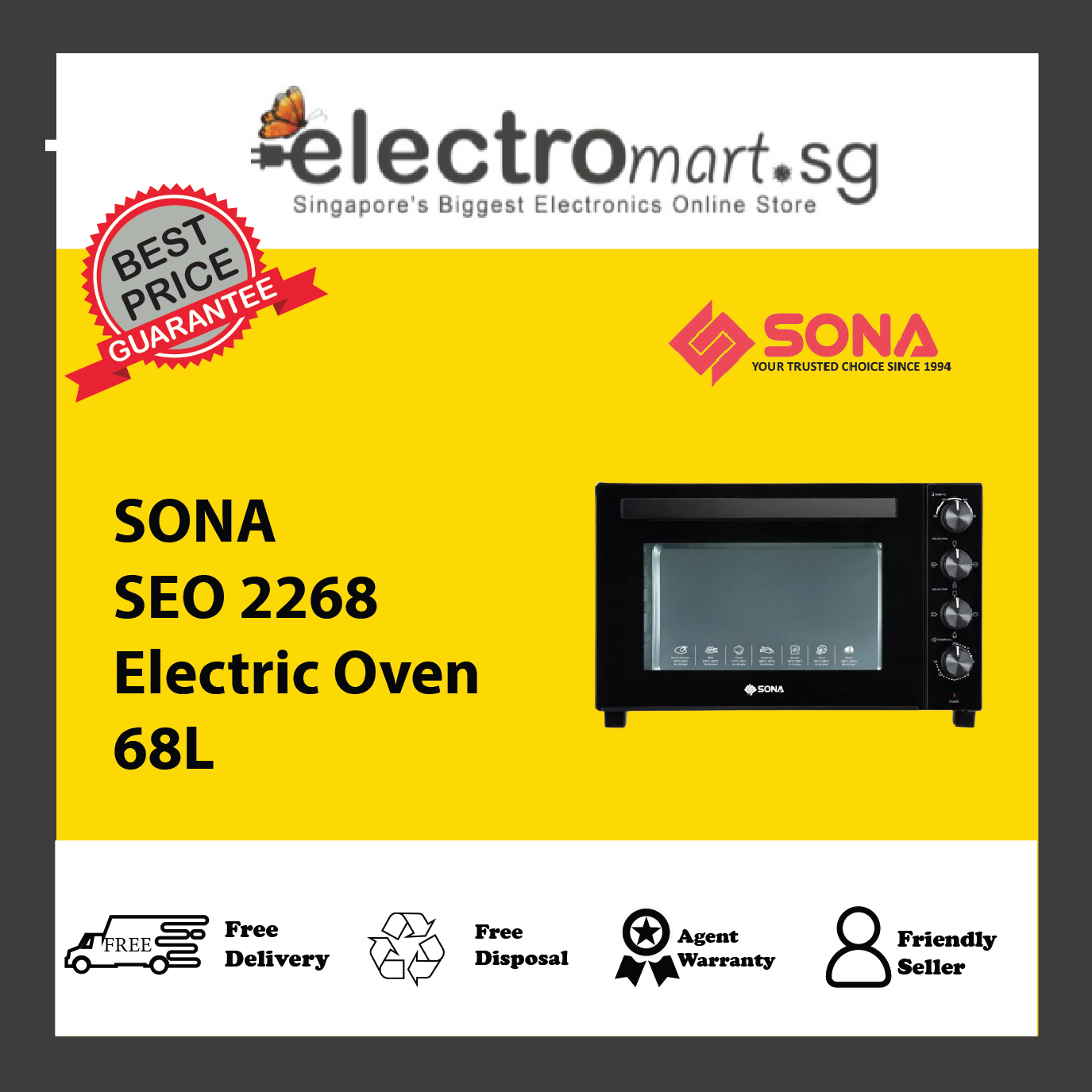 SONA SEO 2268 Electric Oven 68L