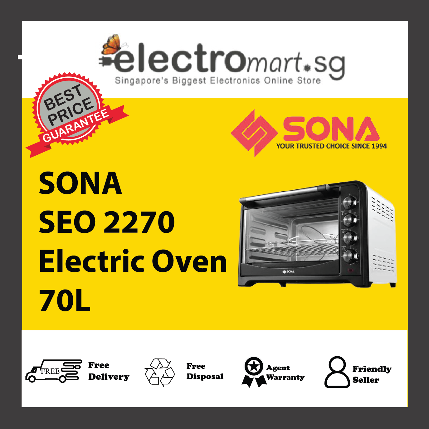 SONA SEO 2270 Electric Oven 70L
