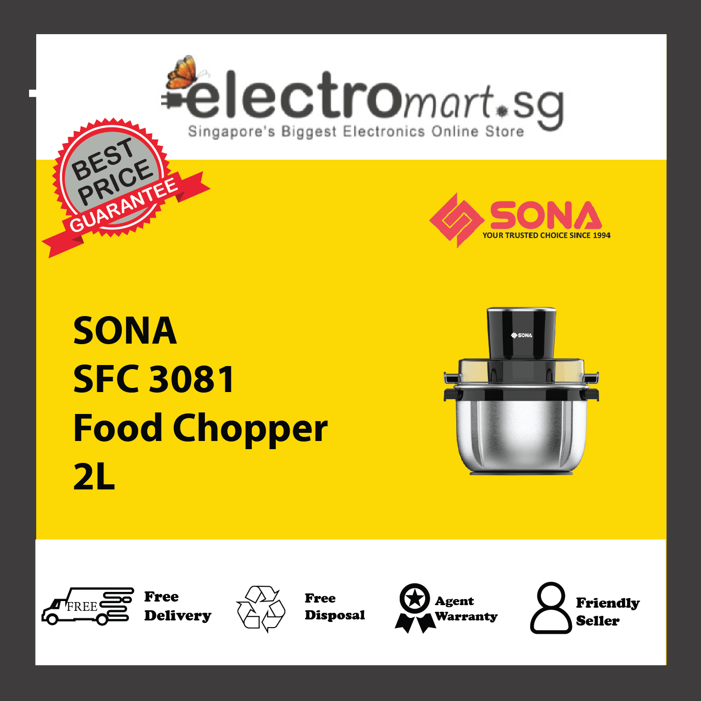SONA SFC 3081 Food Chopper 2L