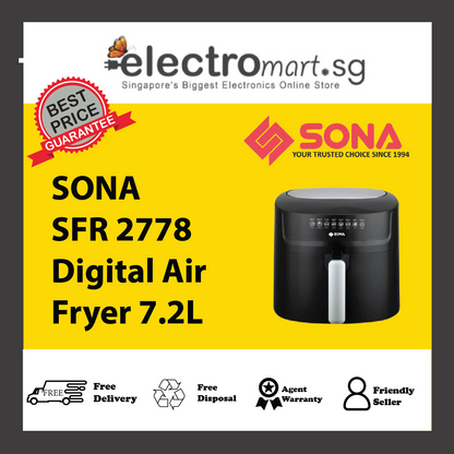 SONA SFR 2778 Digital Air Fryer 7.2L