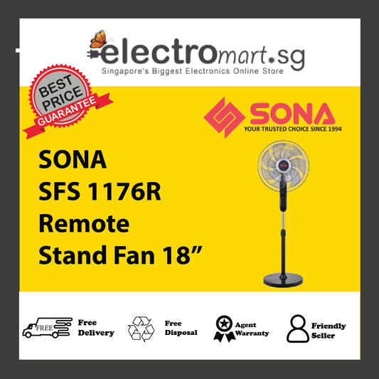 SONA SFS 1176R Remote Stand Fan 18”