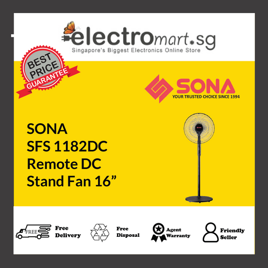 SONA SFS 1182DC 3-In-1 Remote DC Stand Fan 16"