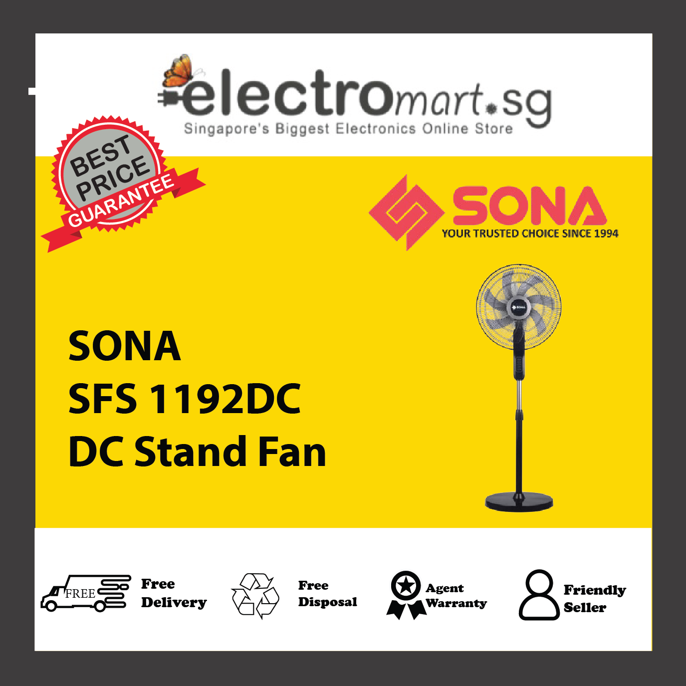 SONA SFS 1192DC DC Stand Fan
