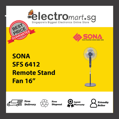 SONA SFS 6412 Remote Stand Fan 16”