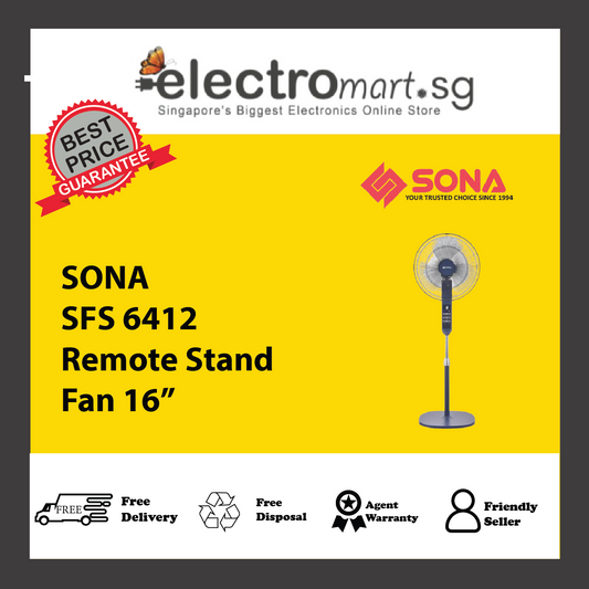 SONA SFS 6412 Remote Stand Fan 16”
