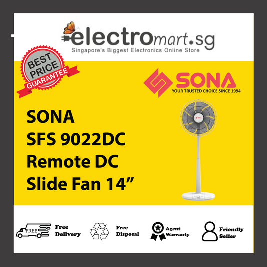 SONA SFS 9022DC Remote DC Slide Fan 14”