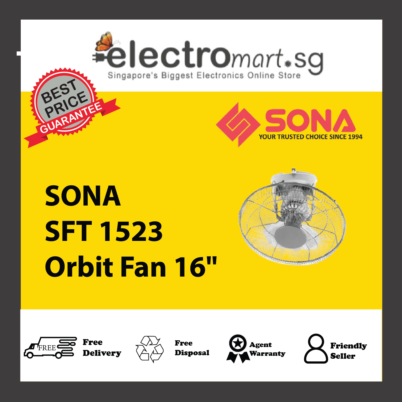 SONA SFT 1523 Orbit Fan 16"