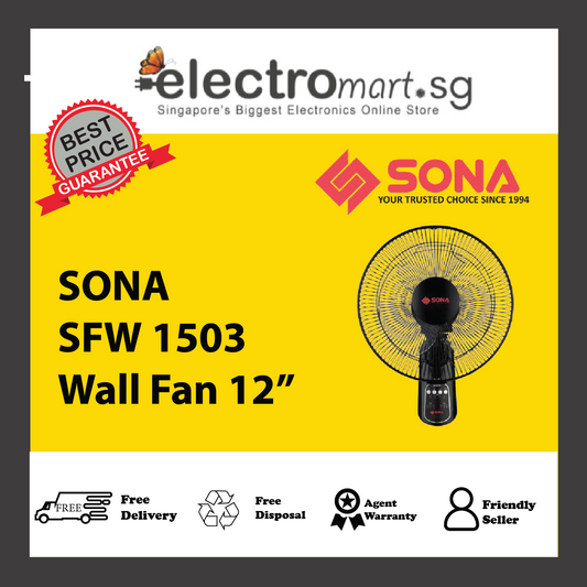 SONA SFW 1503 Remote Wall Fan 12"