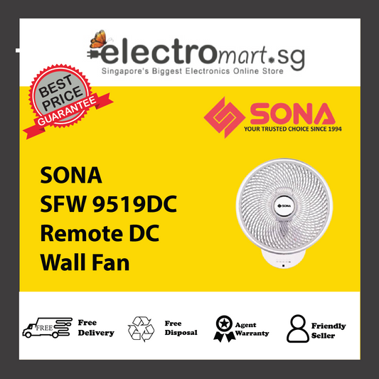 SONA SFW 9519DC Remote DC Wall Fan