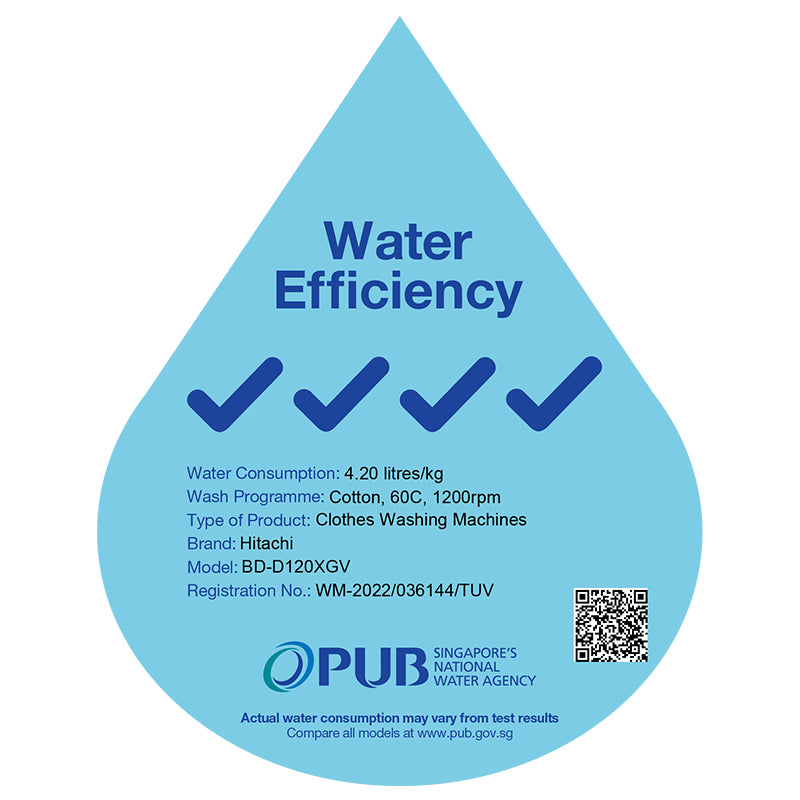 Hitachi BD-D120XGV Front Load Washer Dryer 12KG/8KG