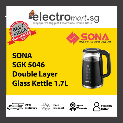 SONA SGK 5046 Digital Double Layer Glass Kettle 1.7L