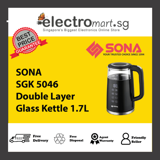 SONA SGK 5046 Digital Double Layer Glass Kettle 1.7L