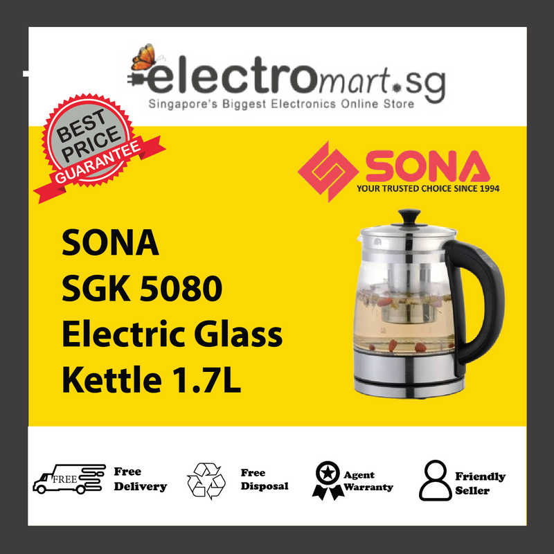 SONA SGK 5080 Electric Glass Kettle 1.7L