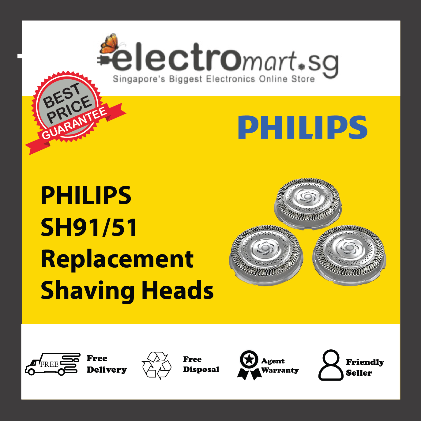 PHILIPS SH91/51 Replacement Shaving Heads
