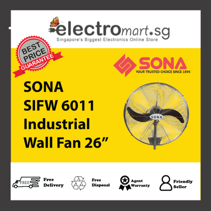 SONA SIFW 6011 26” INDUSTRIAL WALL FAN