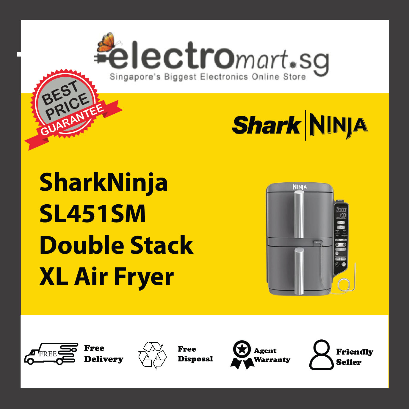 SharkNinja SL451SM Double Stack XL Air Fryer