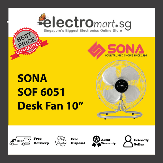 SONA SOF 6051 Desk Fan 10”